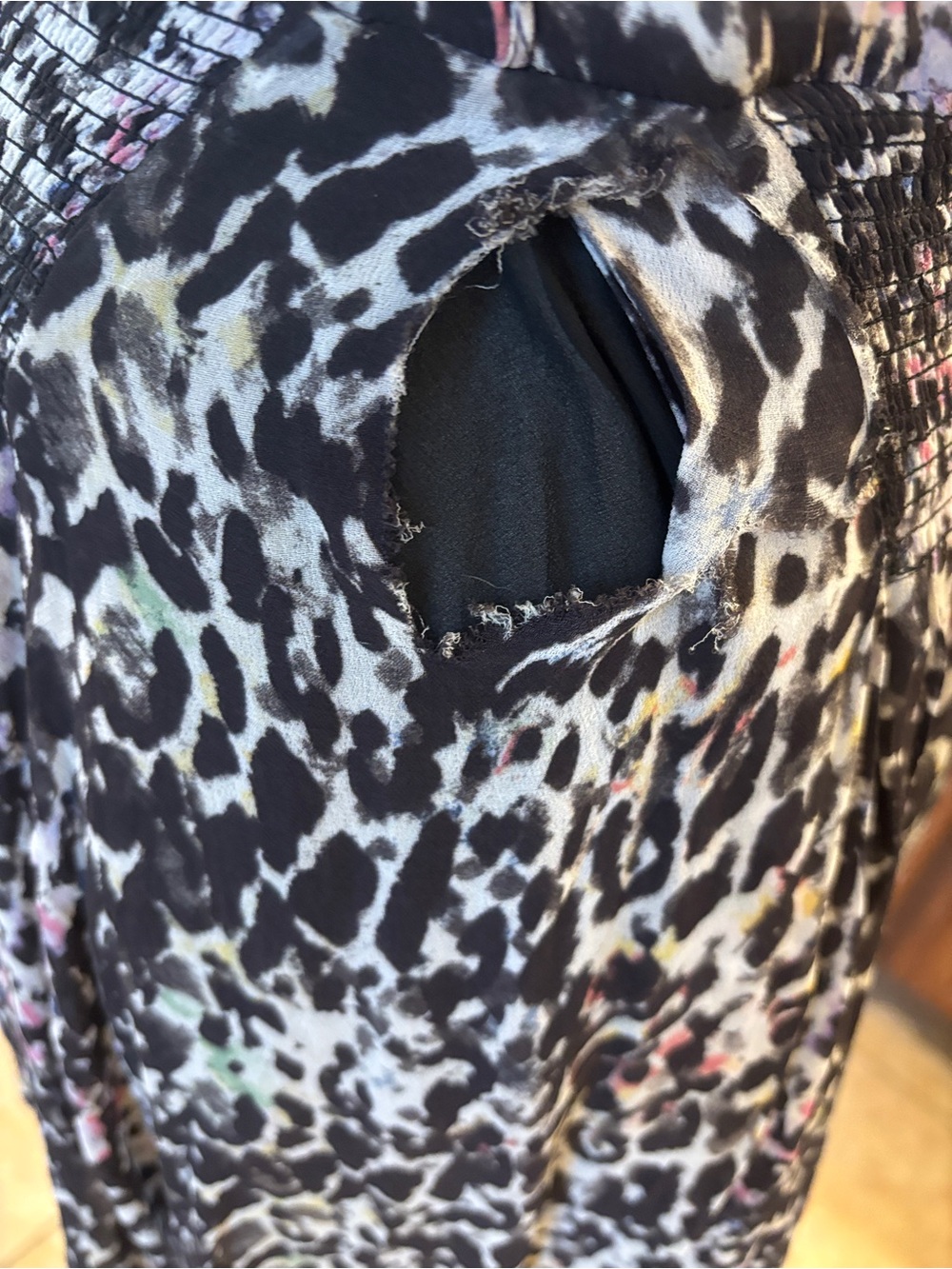 All Saints Black, White & Pink Leopard-Print Mini Dress - Picture 4 of 4